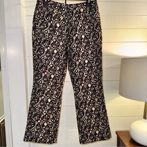 Free People Jacquard Geometric Pattern Metallic Pants Size 6